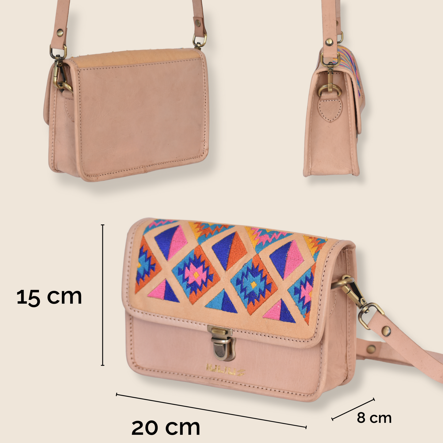 Cartera Artesanal de Cuero IULIUS – Bordado y Formato Compacto